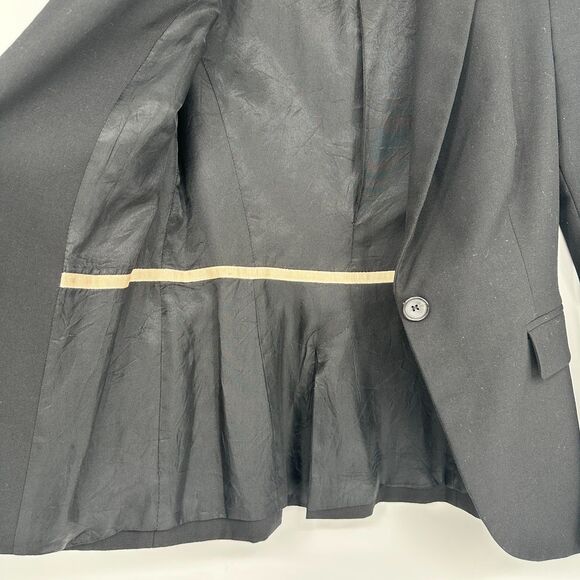 Zara Womens Blazer Size 2 Black One Button Office Career Corporate Minimalist - Picture 8 of 10